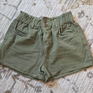High Waist Olive Green Women's Shorts